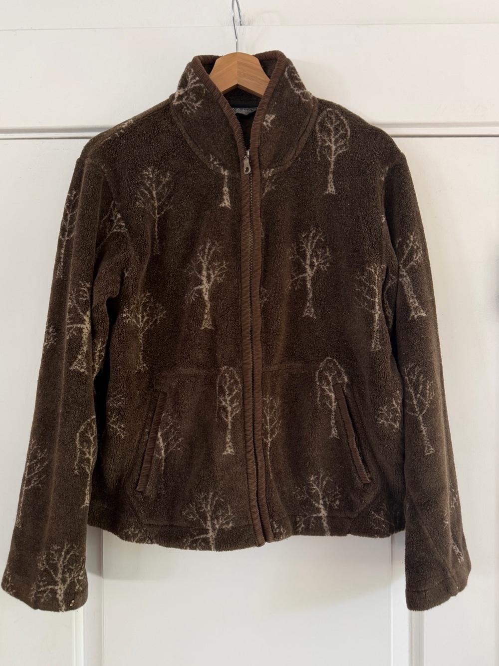 Vintage Tsunami Tree Print Fleece Zip Jacket - S